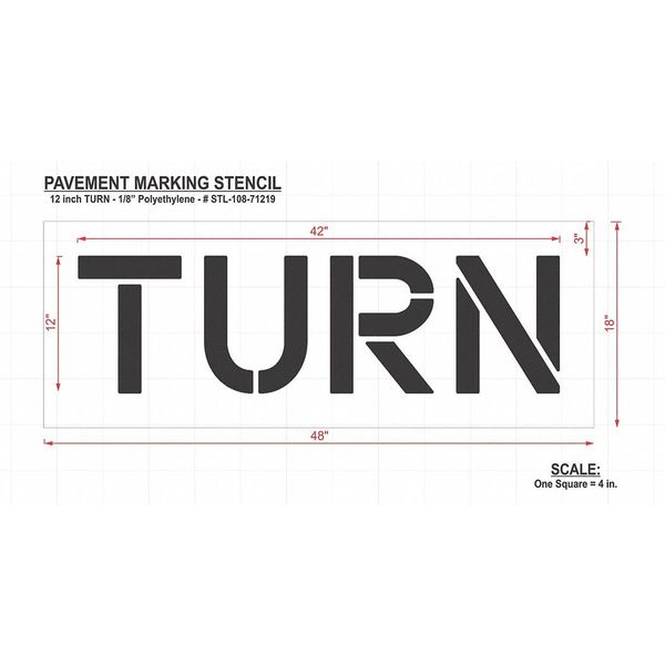 Pavement Stencil, Turn, STL-108-71219