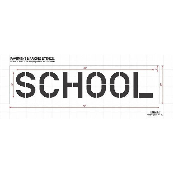 Pavement Stencil, School, STL-108-71223