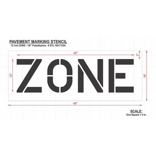 Pavement Stencil, Zone, STL-108-71224