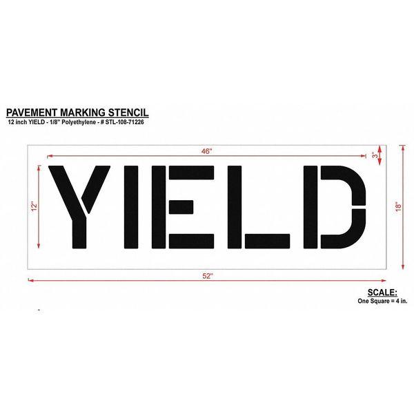 Pavement Stencil, Yield, STL-108-71226