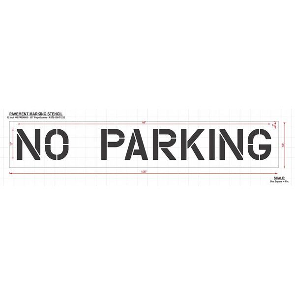 Pavement Stencil, No Parking, STL-108-71232