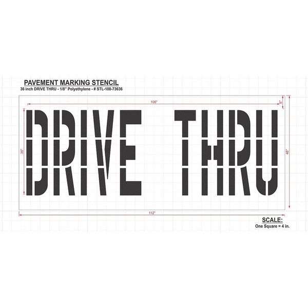 Pavement Stencil, Drive Thru, STL-108-73636