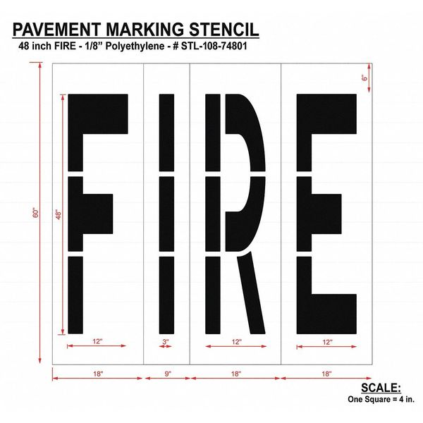 Pavement Stencil, Fire, STL-108-74801