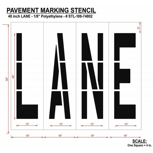 Pavement Stencil, Lane, STL-108-74802