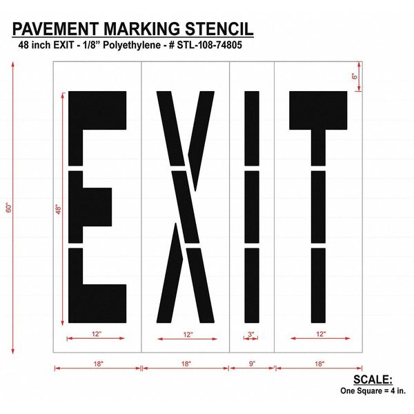 Pavement Stencil, Exit, STL-108-74805