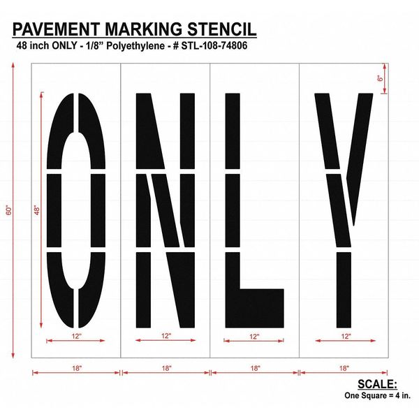 Pavement Stencil, Only, STL-108-74806