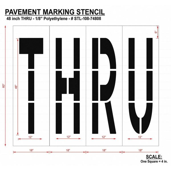 Pavement Stencil, Thru, STL-108-74808