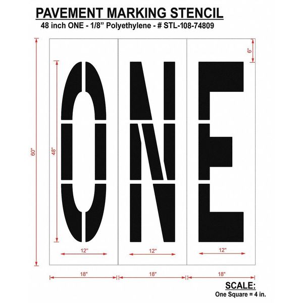 Pavement Stencil, One, STL-108-74809