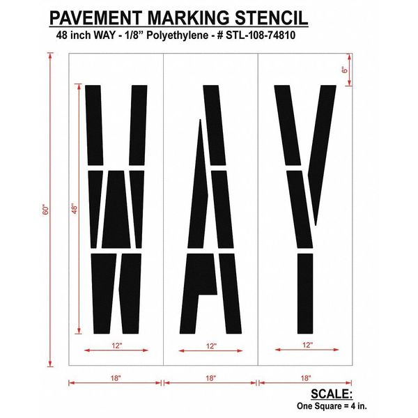 Pavement Stencil, Way, STL-108-74810