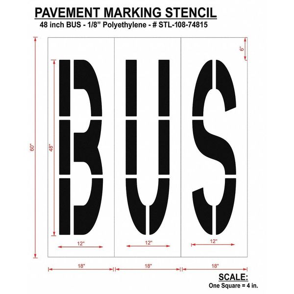 Pavement Stencil, Bus, STL-108-74815