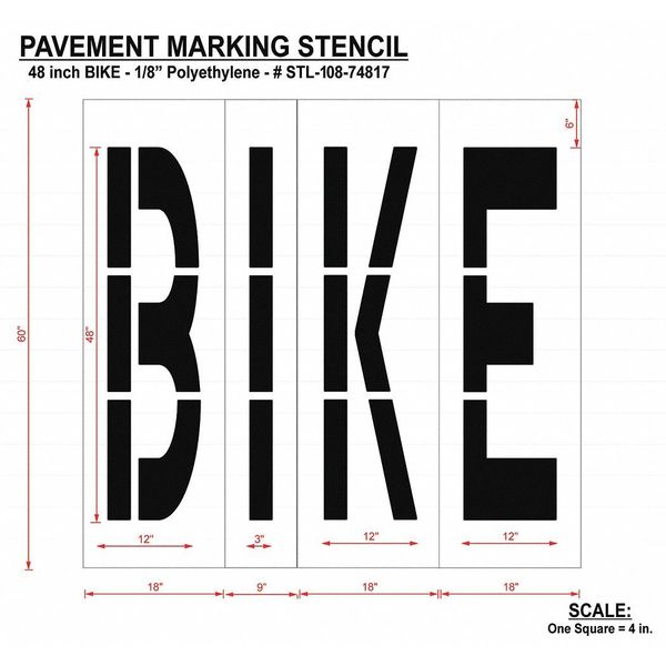 Pavement Stencil, Bike, STL-108-74817