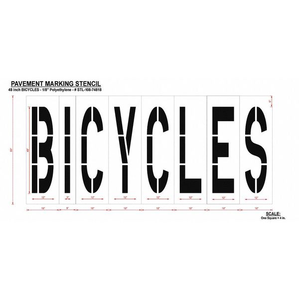 Pavement Stencil, Bicycles, STL-108-74818