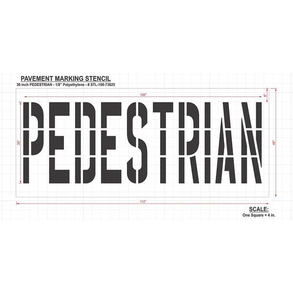 Pavement Stencil, Pedestrian, STL-108-73625