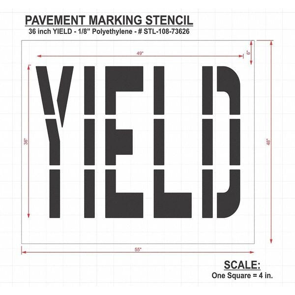 Pavement Stencil, Yield, STL-108-73626