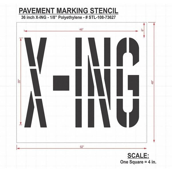 Pavement Stencil, X-ing, STL-108-73627