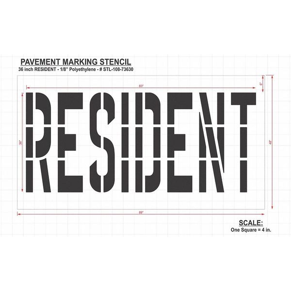 Pavement Stencil, Resident, STL-108-73630