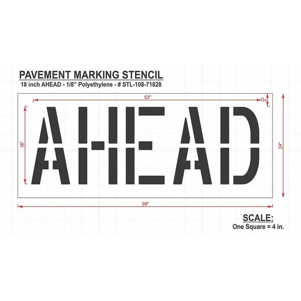 Pavement Stencil, Ahead, STL-108-71828