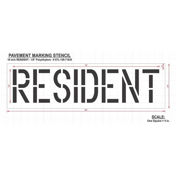 Pavement Stencil, Resident, STL-108-71830