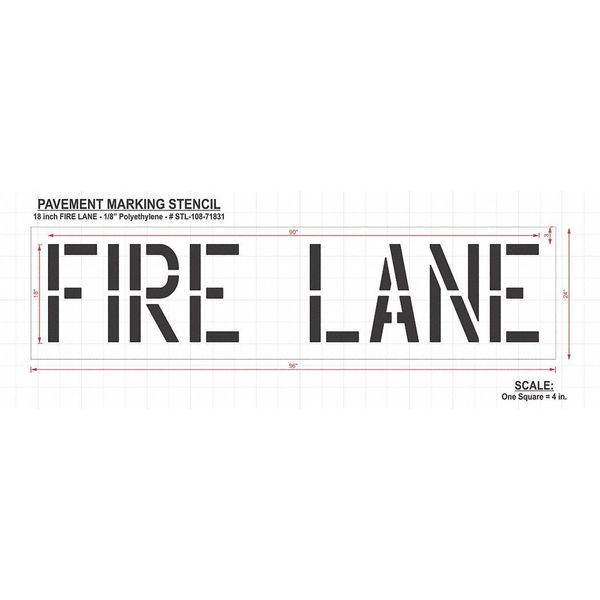 Pavement Stencil, Fire Lane, STL-108-71831