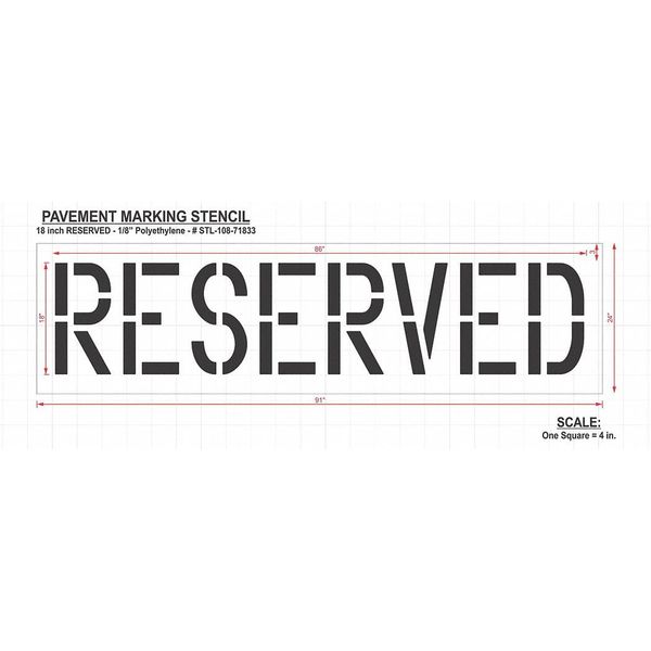 Pavement Stencil, Reserved, STL-108-71833