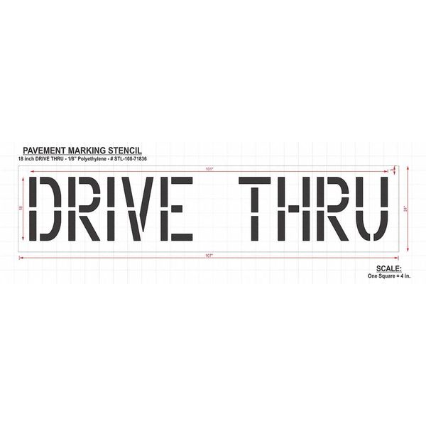 Pavement Stencil, Drive Thru, STL-108-71836