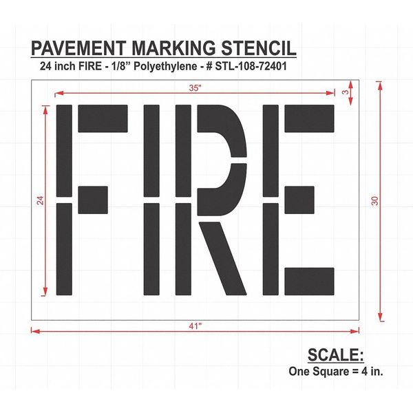 Pavement Stencil, Fire, STL-108-72401