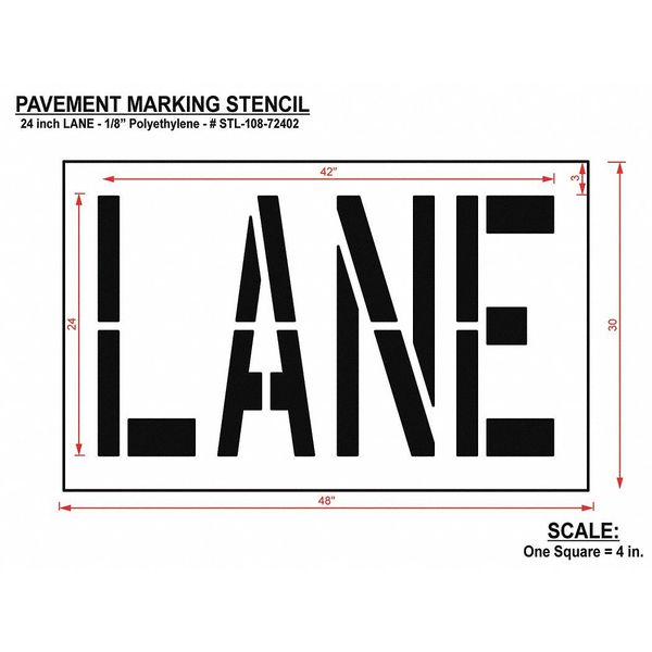 Pavement Stencil, Lane, STL-108-72402