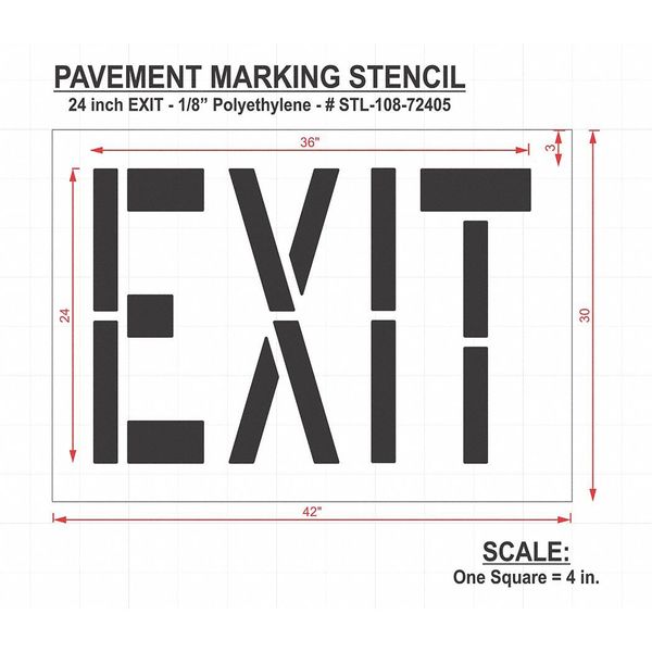 Pavement Stencil, Exit, STL-108-72405