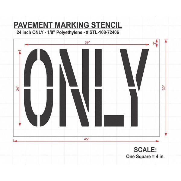 Pavement Stencil, Only, STL-108-72406