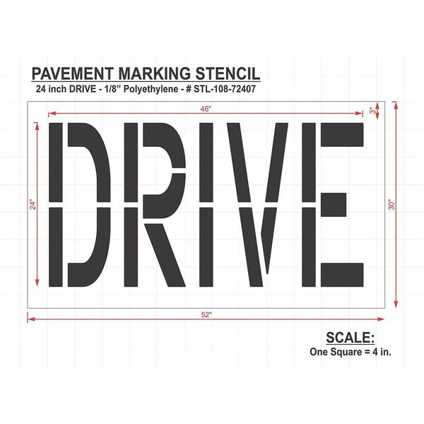 Pavement Stencil, Drive, STL-108-72407