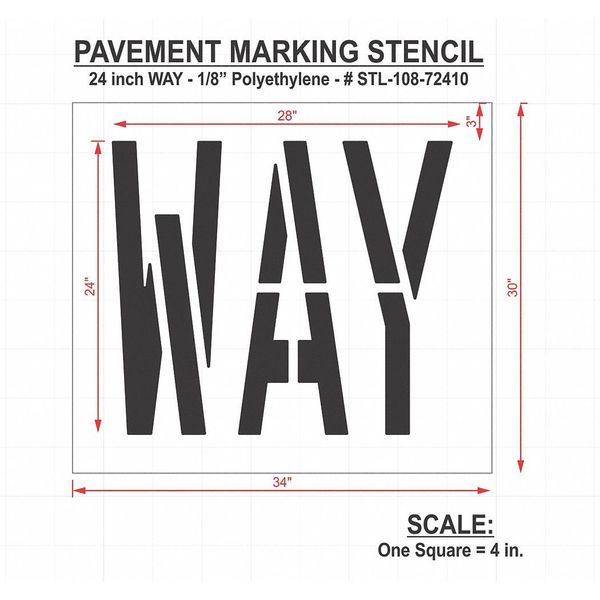 Pavement Stencil, Way, STL-108-72410
