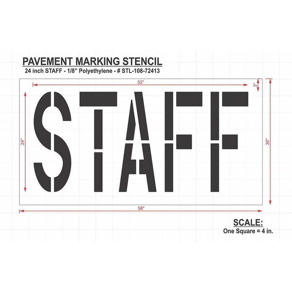 Pavement Stencil, Staff, STL-108-72413