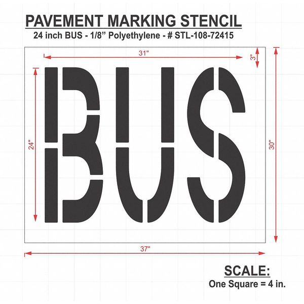 Pavement Stencil, Bus, STL-108-72415
