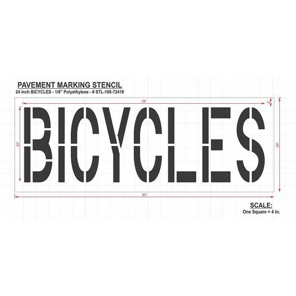 Pavement Stencil, Bicycles, STL-108-72418