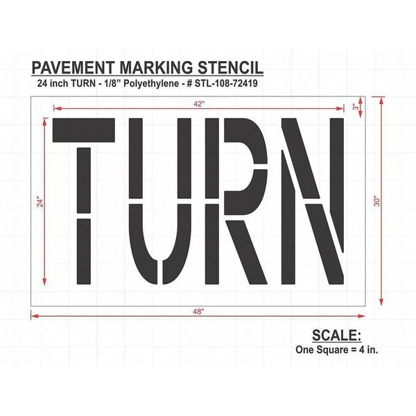 Pavement Stencil, Turn, STL-108-72419