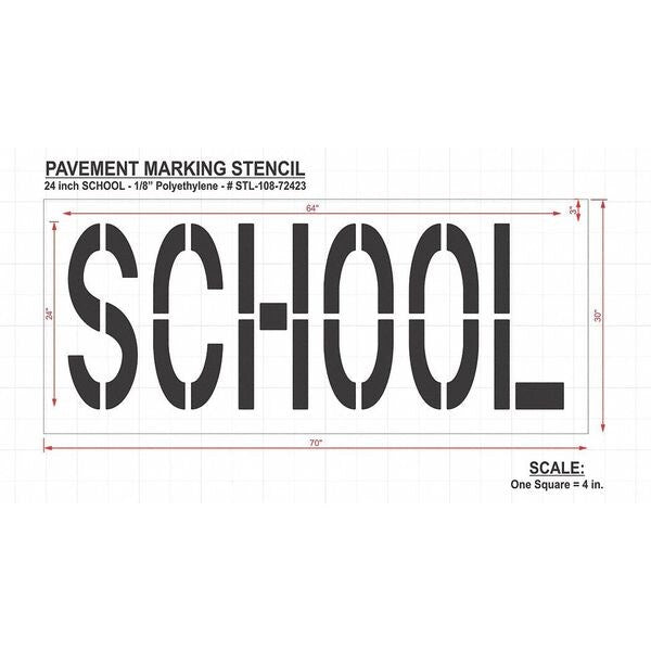 Pavement Stencil, School, STL-108-72423