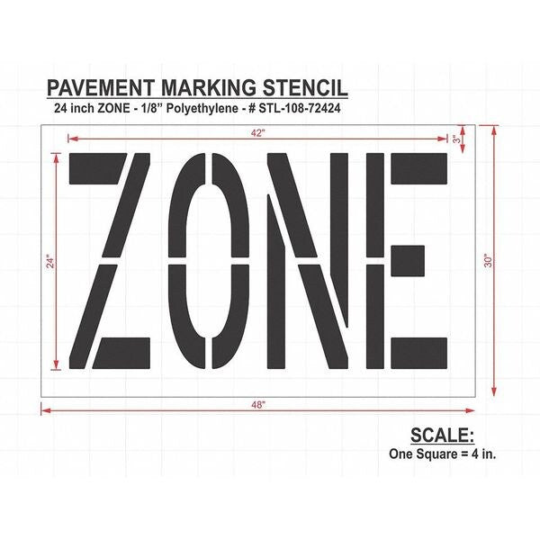Pavement Stencil, Zone, STL-108-72424