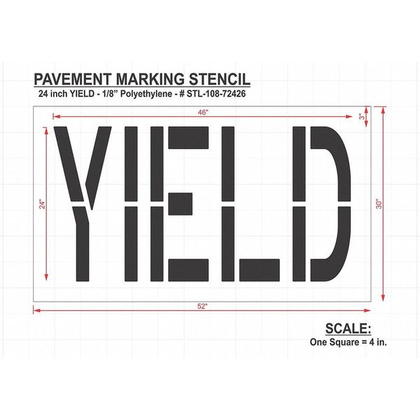Pavement Stencil, Yield, STL-108-72426