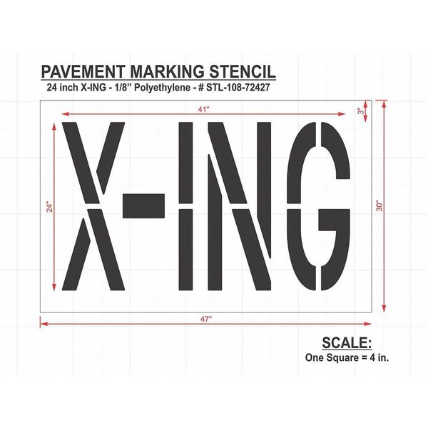 Pavement Stencil, X-ing, STL-108-72427