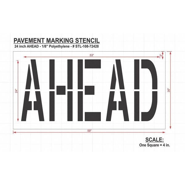 Pavement Stencil, Ahead, STL-108-72428