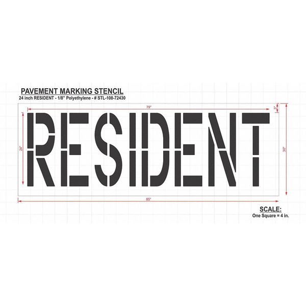 Pavement Stencil, Resident, STL-108-72430