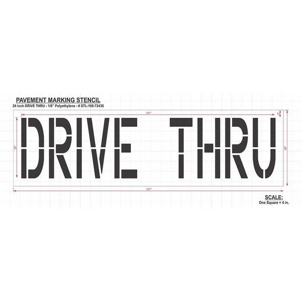 Pavement Stencil, Drive Thru, STL-108-72436