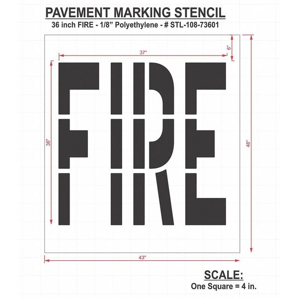 Pavement Stencil, Fire, STL-108-73601