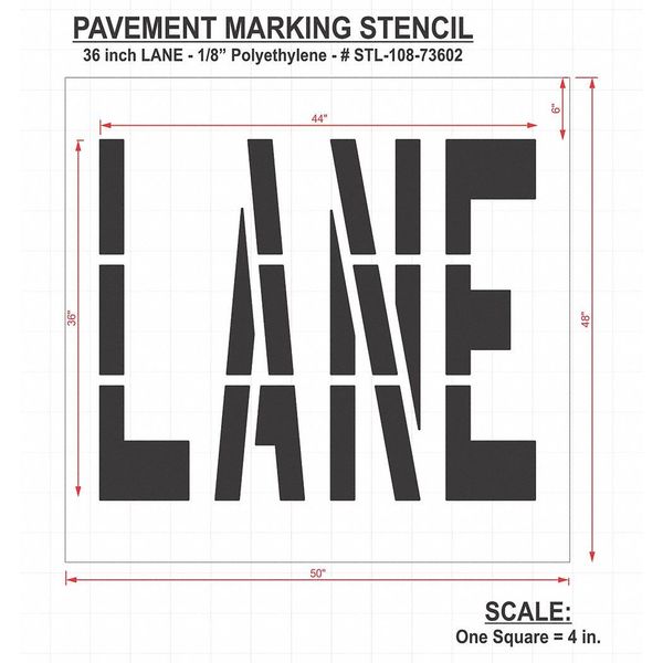 Pavement Stencil, Lane, STL-108-73602
