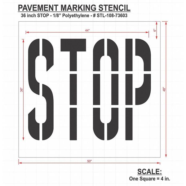 Pavement Stencil, Stop, STL-108-73603