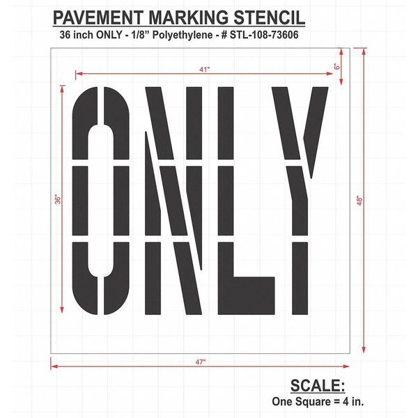 Pavement Stencil, Only, STL-108-73606