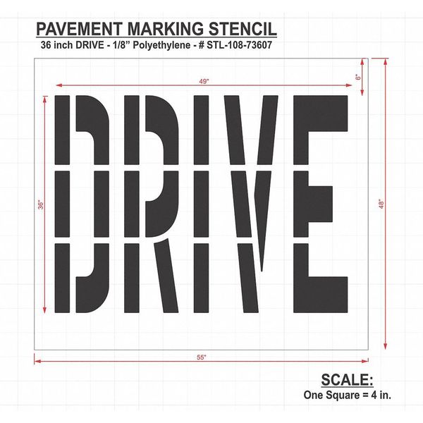 Pavement Stencil, Drive, STL-108-73607