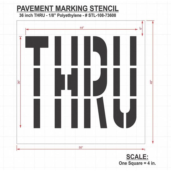 Pavement Stencil, Thru, STL-108-73608