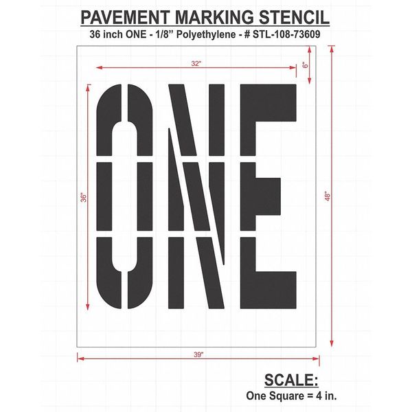 Pavement Stencil, One, STL-108-73609