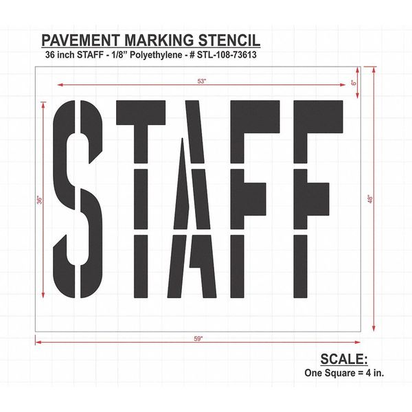 Pavement Stencil, Staff, STL-108-73613